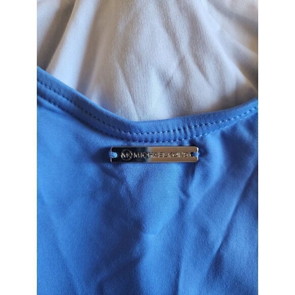 Michael Kors V Twist One Piece Swimsuit Bathing Suit Crew Blue Size 8 - Picture 7 of 7